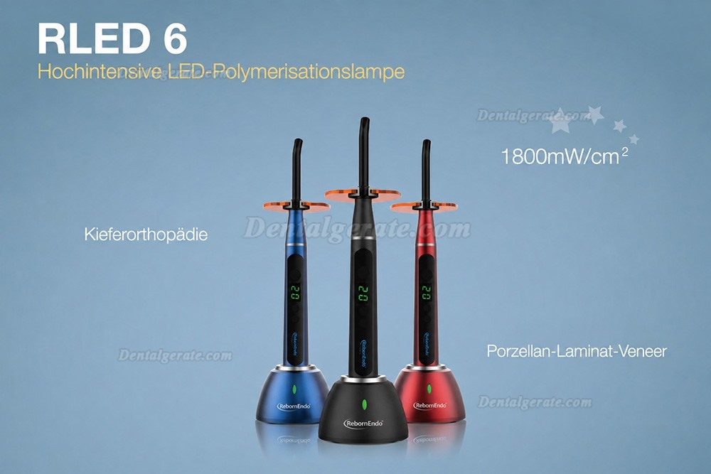 RebormEndo RLED6 Led Polymerisationslampe f&uuml;r Porzellan Laminat Furnier & Kieferorthop&auml;die